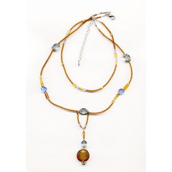 Aqua & Amber Layered Necklace