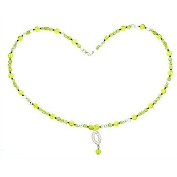 Pink Lily - Necklace - Lime Crystal (1)