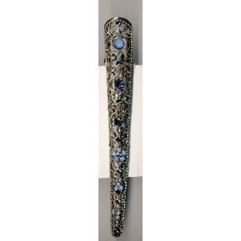 Ornate Austrian Crystal Clip - Blue