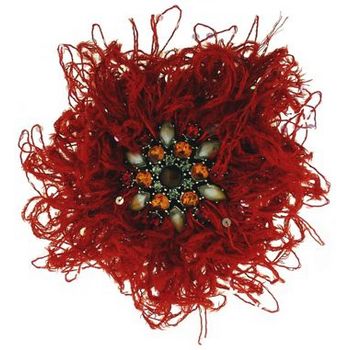 Gerard Yosca - Orange Crush Shag Sparkle Brooch Pin (1)