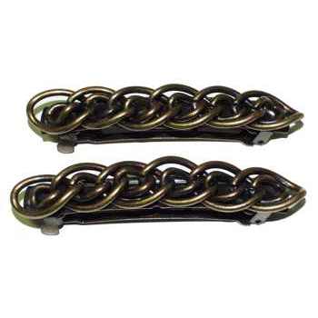 HB HairJewels - Cable Barrette - 2 Bronze Colored