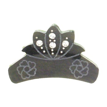 HB HairJewels - Hip Clips - Mini Shark Claw - Jade Green w/White & Austrian Crystals (Set of 2)