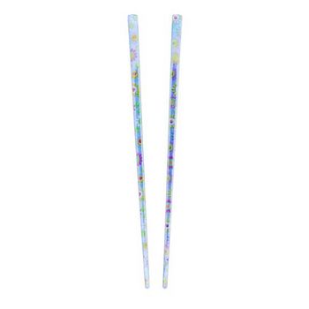 HB HairJewels - Floral Metallic Hairsticks - Blue (2)