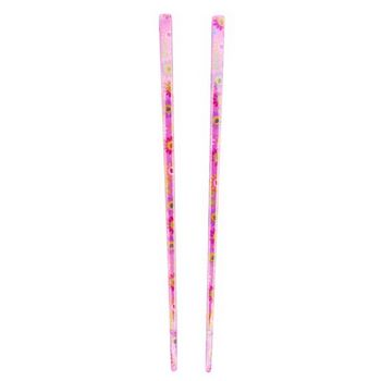 HB HairJewels - Floral Metallic Hairsticks - Pink (2)