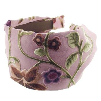 Susan Daniels - Headband - 3inch Light Pink Overhang w/ Velvet Cut flowers