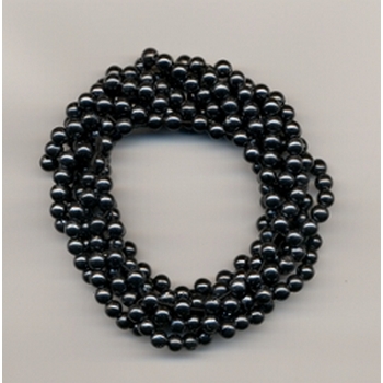 Beaded Scrunchie - Faux Pearl - Silver/Black