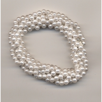 HB HairJewels - Beaded Scrunchie - Faux Pearl - White