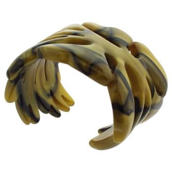 Karen Marie - Canary Yellow Cuff w/Dark Marble Swirls (1)