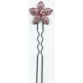 Crystal Star HairPin - Rose AB w/ Black