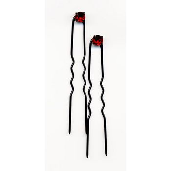 HB HairJewels - Crystal French Hairpins - Rose/Black (Set of 2)