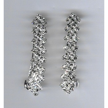Rhinestone Bar Barrette - Brilliant White