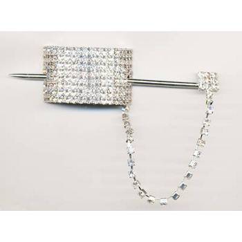 Austrian Crystal - Pin Through Slide - White