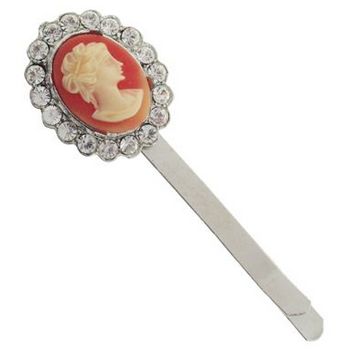 Alex and Ani - White Cameo w/Crystals on Wide Silver Bobby - Rose (1)
