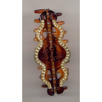 Scalloped Edge Rhinestone Claw Clip