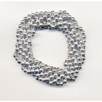 Beaded Faux Pearl Scrunchie - Silver