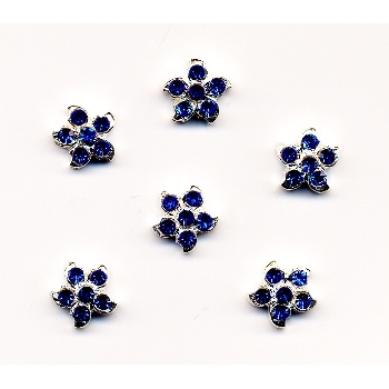 HB HairJewels - Austrian Crystal Flower Magnets - Sapphire (set of 6)