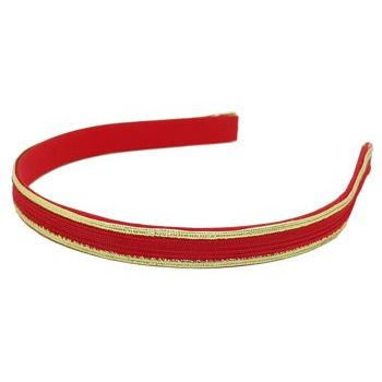 Susan Daniels - Headband - Thin Nautical Headband Red & Gold (1)