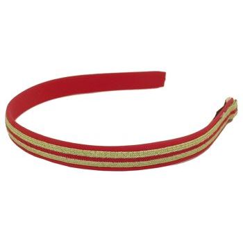 Susan Daniels - Headband - Thin Nautical Red & Gold (1)