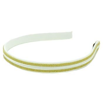 Susan Daniels - Headband - Thin Nautical White & Gold (1)