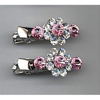 Swarovski Soft Pink Colored Crystal Hairclips