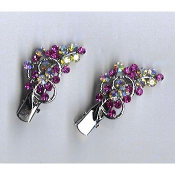 Swarovski Rose Colored Crystal Hairclips