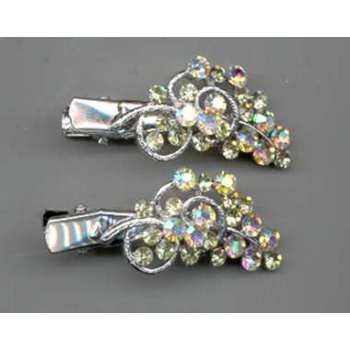 Swarovski Floral Hairclips - Brilliant White