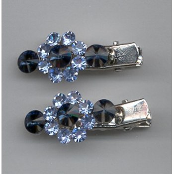 Swarovski Sapphire Blue Crystal Hairclips