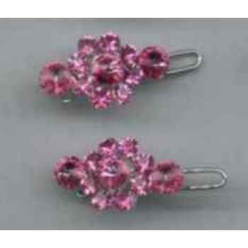 Swarovski Rose Colored Crystal Barrettes