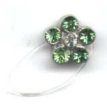 Rhinestone Flower Toe Ring - Peridot
