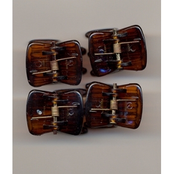 Set of Four Mini Claw Clips - Tortoise