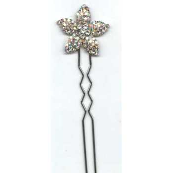 Austrian Crystal Star HairPin - White AB
