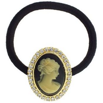 Alex and Ani - Black Cameo Pony w/White Crystals - Gold Metal (1)