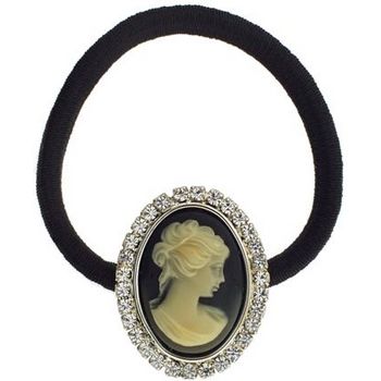 Alex and Ani - Black Cameo Pony w/White Crystals - Silver Metal (1)