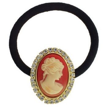 Alex and Ani - Rose Cameo Pony w/White Crystals & Gold Metal (1)