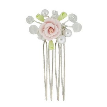 Betty Wales - Pearl & Crystal Flower Pin