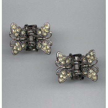 Jeweled Butterfly Claw Clips - Light Honey