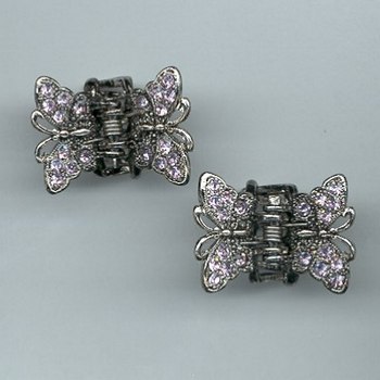 Jeweled Butterfly Claw Clips - Light Amethyst