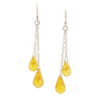 Chan Luu - Double Drop Crystal Briolette Earrings On Silver Chain - Garnet - (Pair)