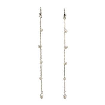 Chan Luu - Long Dangle Freshwater Pearl Earrings - White - (Pair)