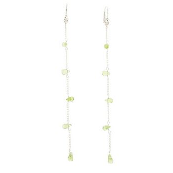 Chan Luu - Semi Precious Stones On Long Chain Earrings - Peridot - (Pair)