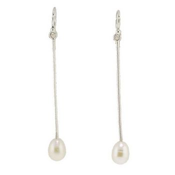 Chan Luu - Snake-Chain Cluster Drop Earrings - White - (Pair)