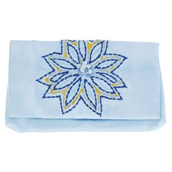 Chan Luu - Cut Out Silk Wallet - Light Blue