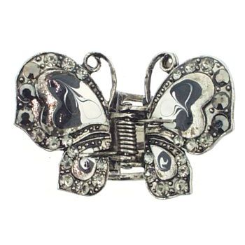 HB HairJewels - Hip Clips - Enamel & Crystal Butterfly Claw - Black (1)