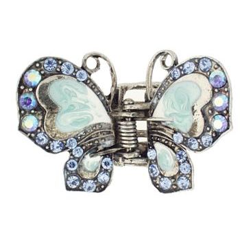 HB HairJewels - Hip Clips - Enamel & Crystal Butterfly Claw - Blue (1)