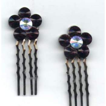 Austrian Crystal Haircomb - Amethyst