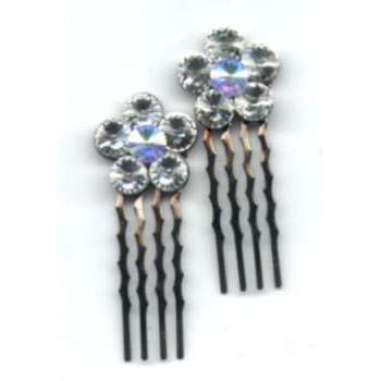Austrian Crystal Haircomb - White