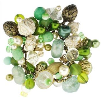 Dame Design - Brass Charm Bracelet - Artichoke Green Hues (1)