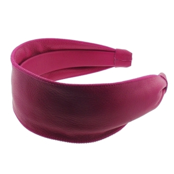 Eve Reid - Leather Scarf Headband - Fuchsia (1)