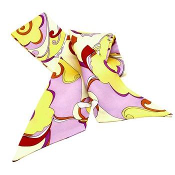 Frank & Kahn - Silk Hair Tie - Violet & Yellow Pucci (1)