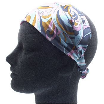 Frank & Kahn - Silk Do-Rag Headband - Grey - 6 1/2inch Wide